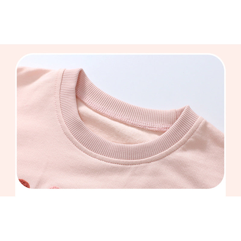 Girls Pink Embroidered Sweatshirt