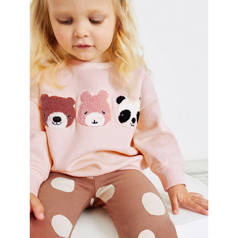 Girls Pink Embroidered Sweatshirt