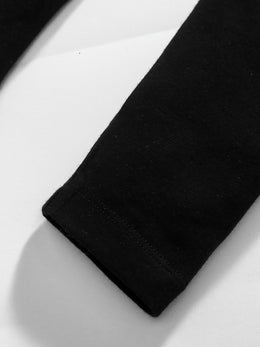 Girls White & Black Graphic Printed Pure Cotton T-shirt with Pyjamas