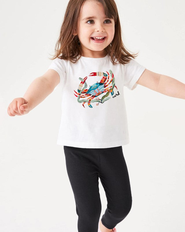 Girls White & Black Graphic Printed Pure Cotton T-shirt with Pyjamas