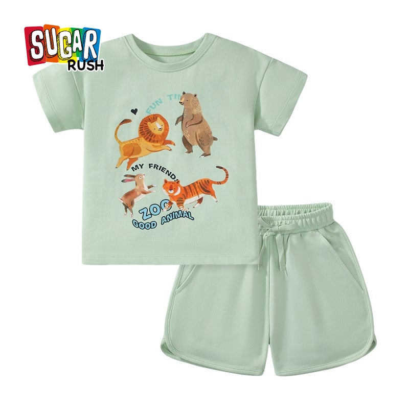 Girls Printed T-shirt with Shorts