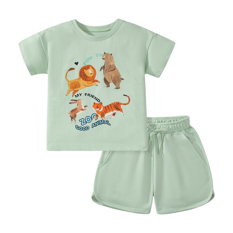 Girls Printed T-shirt with Shorts