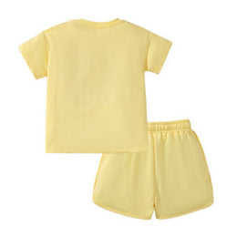 Girls Typography Printed T-shirt with Shorts