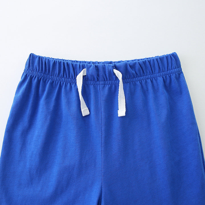 Boys Blue Graphic Printed Pure Cotton Top with Shorts