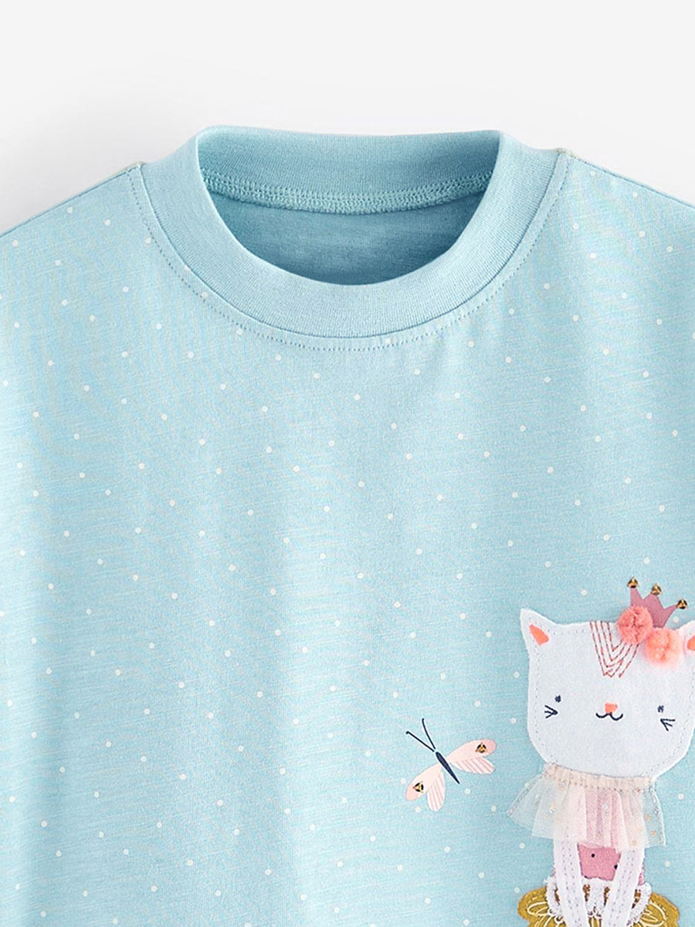 Girls Printed Raw Edge T-shirt