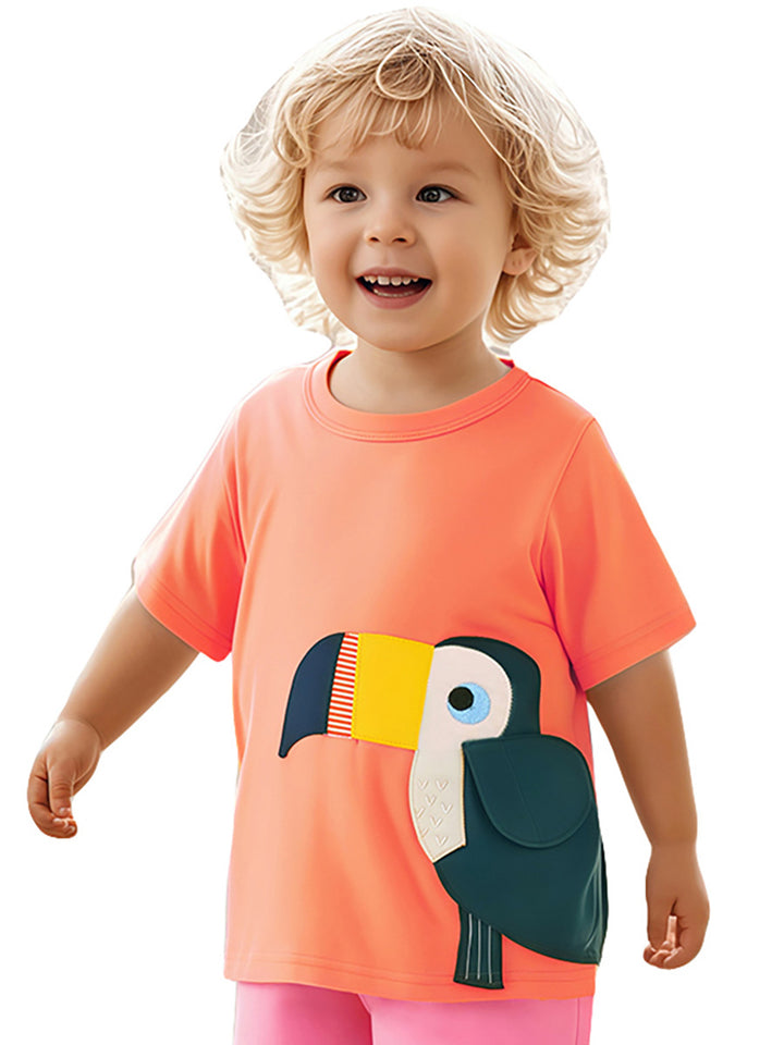 Boys Printed Raw Edge T-shirt