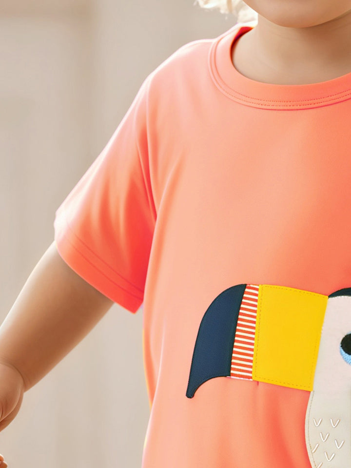 Boys Printed Raw Edge T-shirt