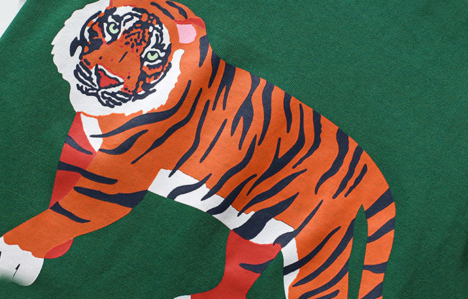 Boys Animal Printed Round Neck Cotton T-shirt