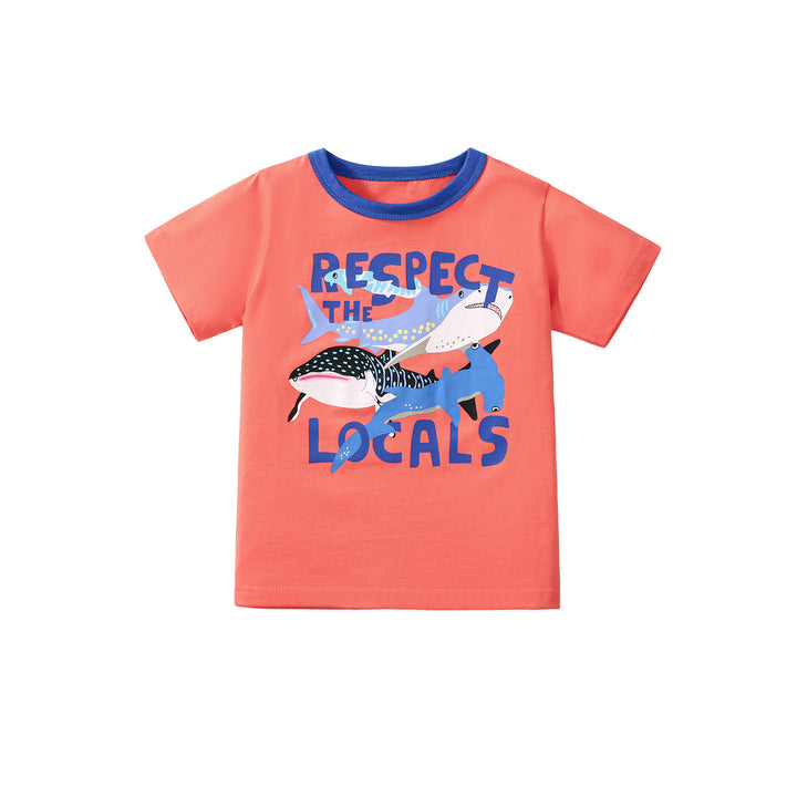 Boys Graphic Printed Round Neck Cotton T-shirt
