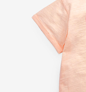 Girls Orange Cotton Graphic Printed Round Neck Cotton T-shirt