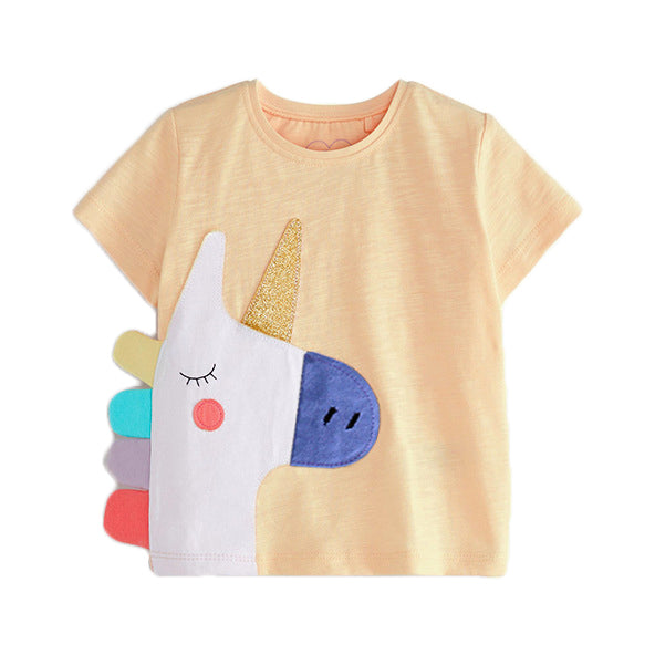 Girls Yellow Self Design Cotton Top