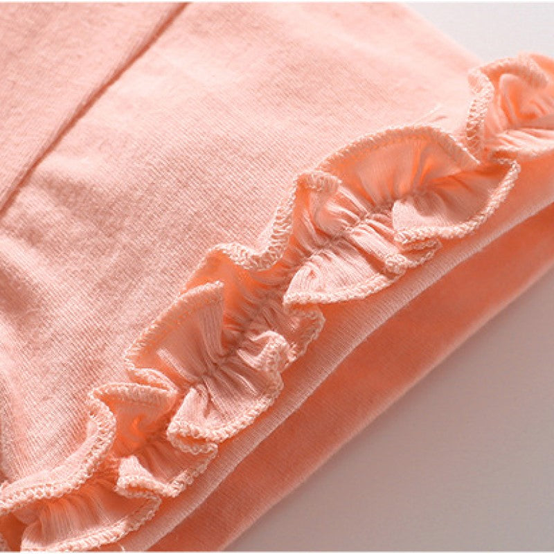 Girls Pink Round Neck Cotton T-shirt