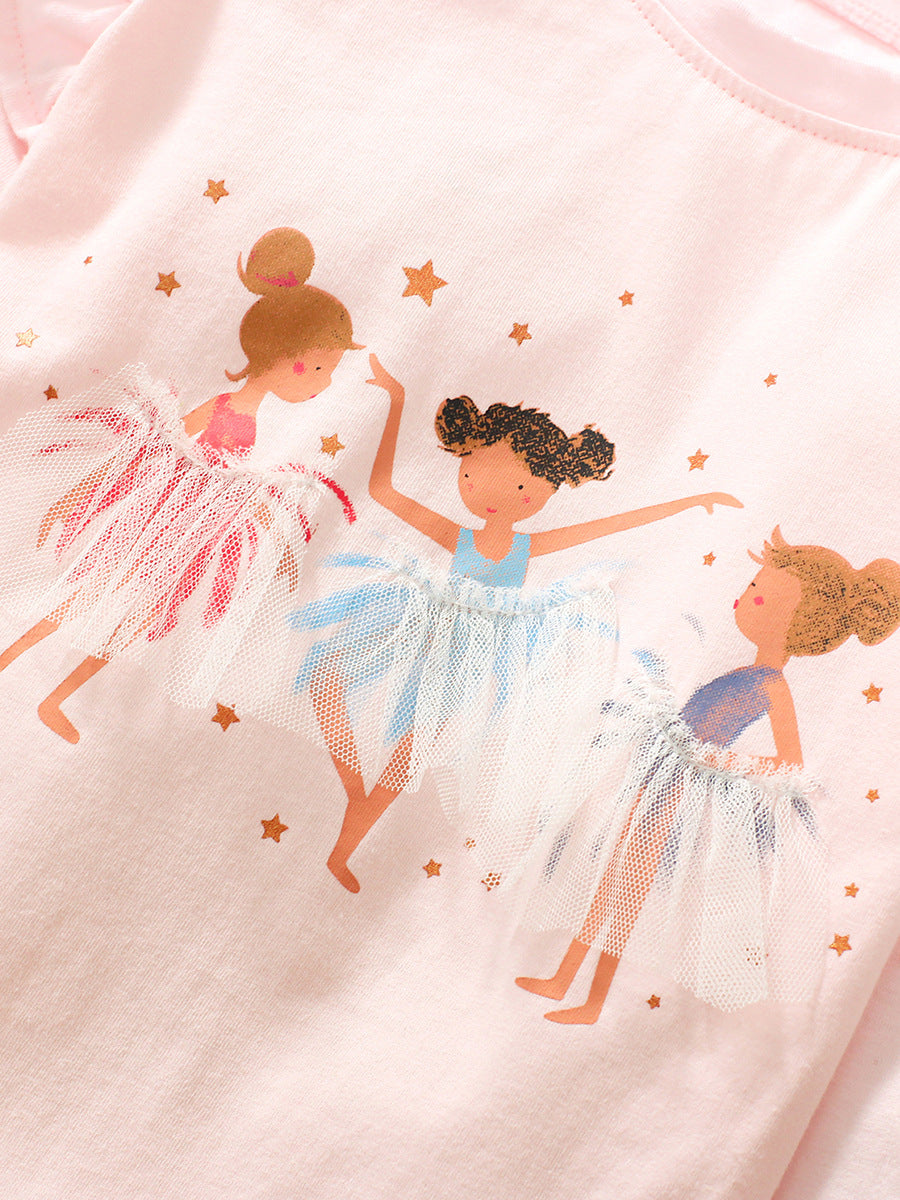 Round Neck Printed Cotton Top