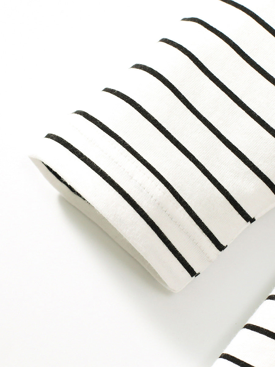 Girls White Striped Ruffles Cotton Top