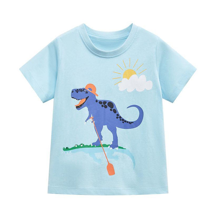 Kids Printed Cotton Regular Fit Round Neck T-shirt