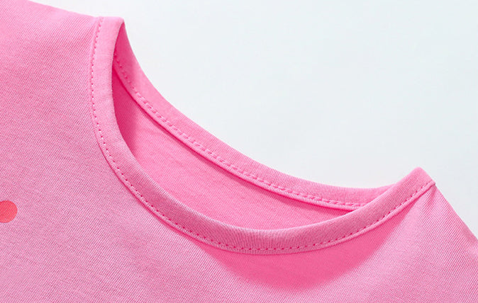 Girls Animal Printed Round Neck Cotton T-shirt