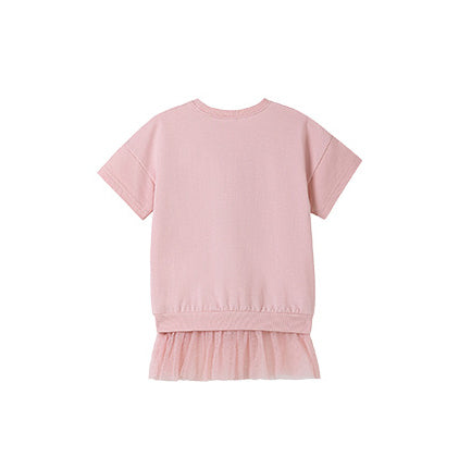 Girls Printed Ruffled T-shirt Dress