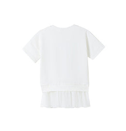 Girls Print Ruffled T-shirt Dress