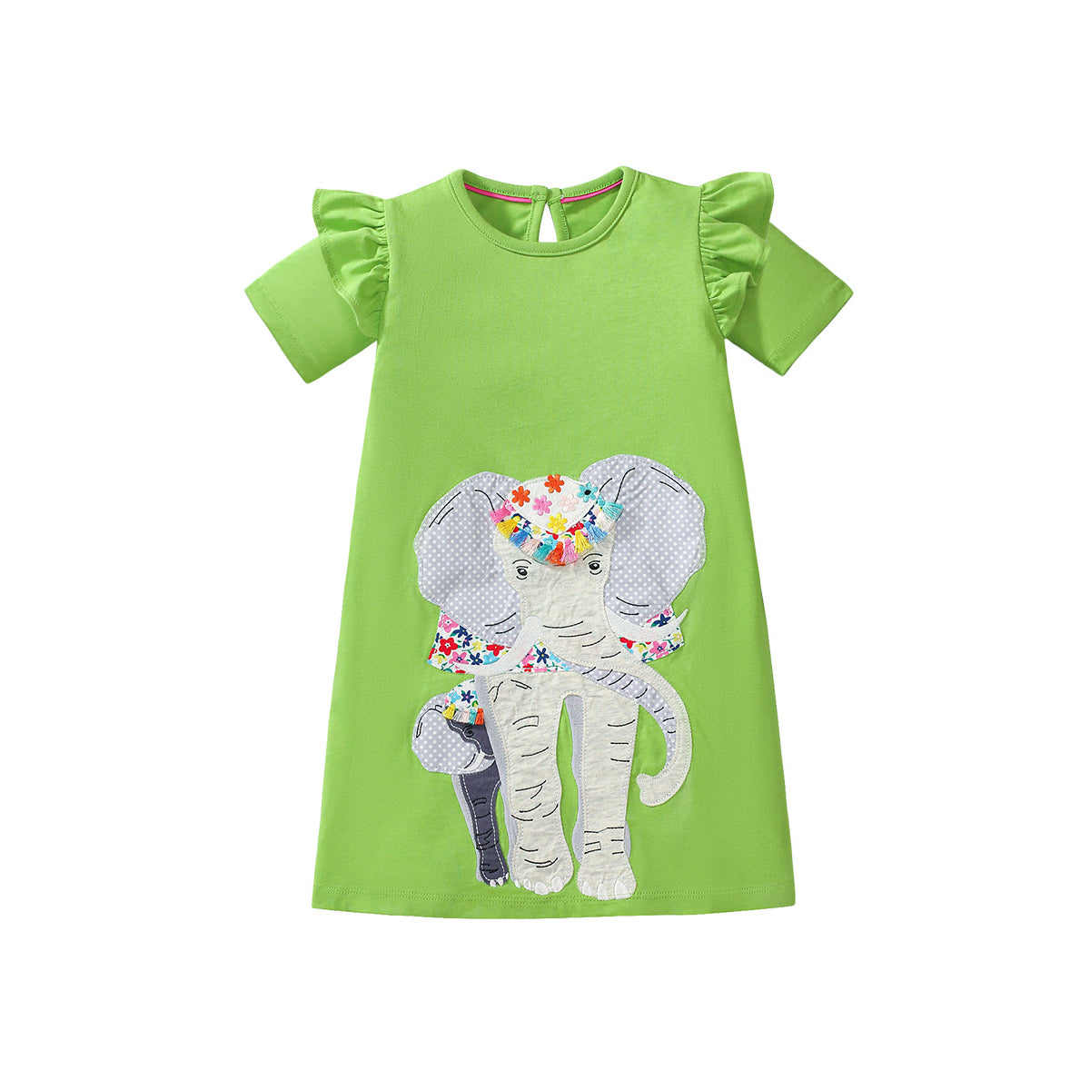Girls  Animal Printed A-Line Cotton Dress