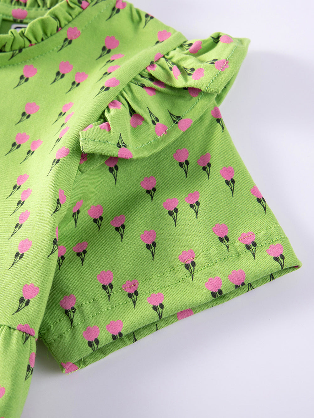 Girls Printed Tiered Cotton A-Line Dress
