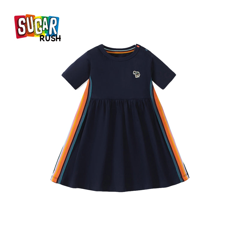 Girls Colourblocked A-Line Dress