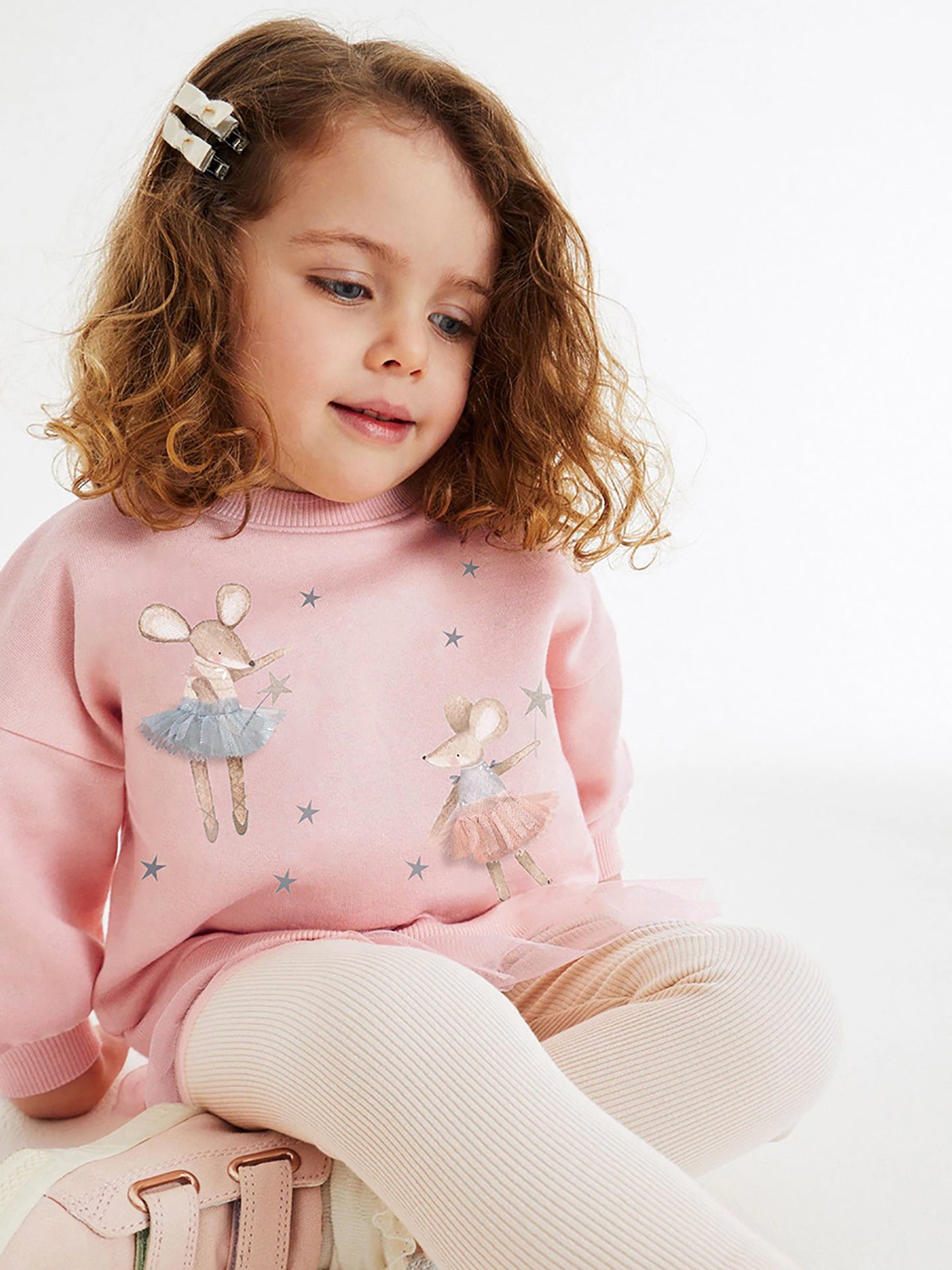 Girls Printed Pure Cotton Top with Leggings
