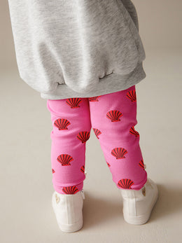 Girls Printed Pure Cotton Top With Leggings
