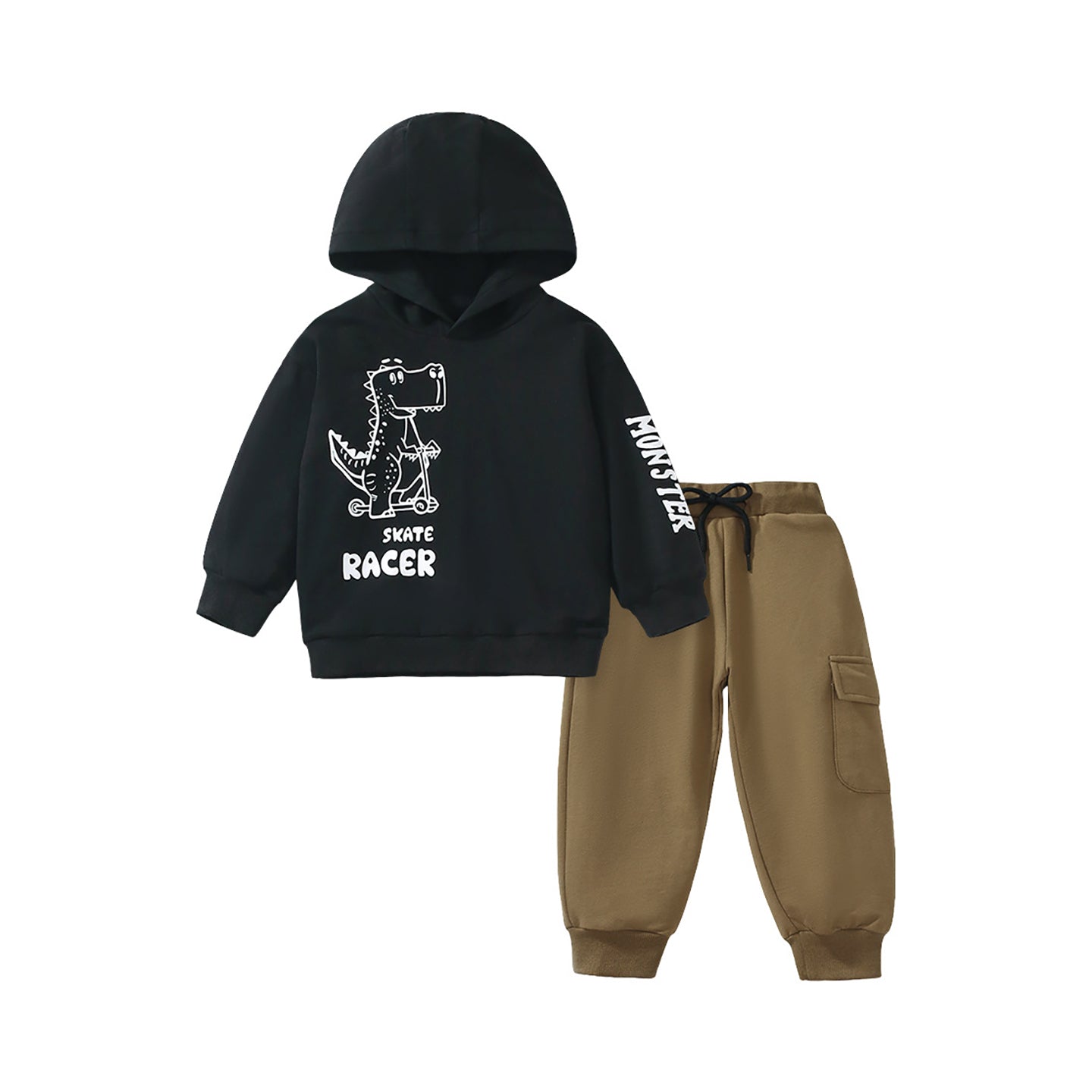 Boys Typography Printed Hooded Pure Cotton Sweatshirt with Pyjama