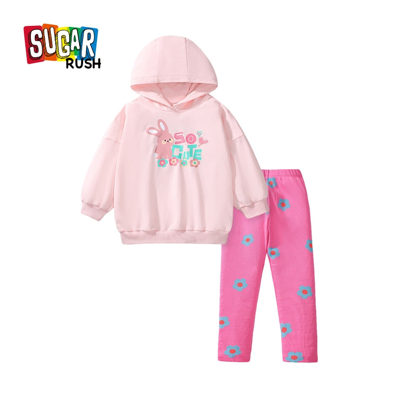 Girls Printed Pure Cotton Top with Legging