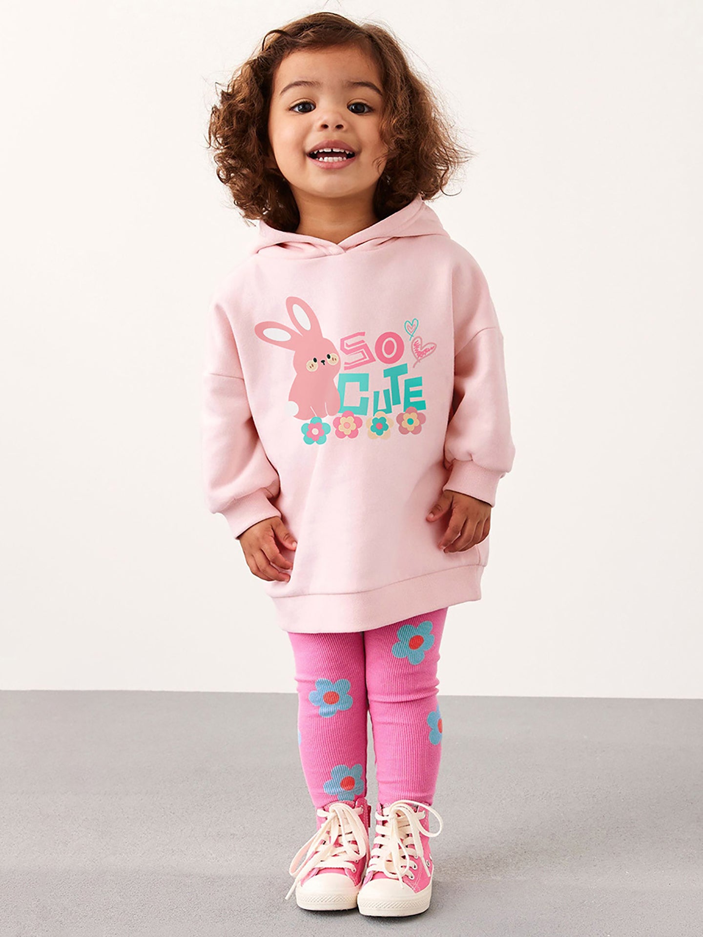 Girls Printed Pure Cotton Top with Legging