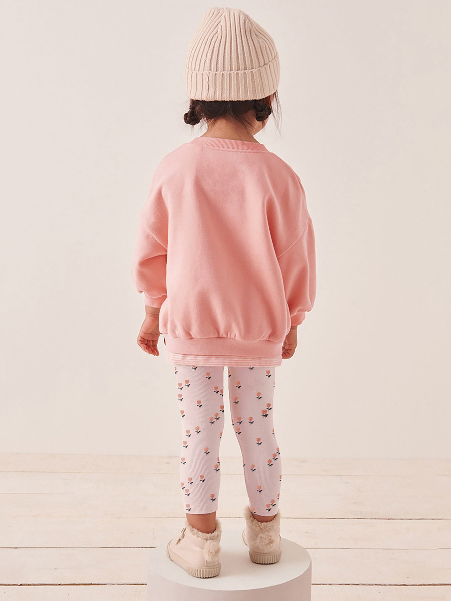 Girls Printed Pure Cotton Top With Leggings