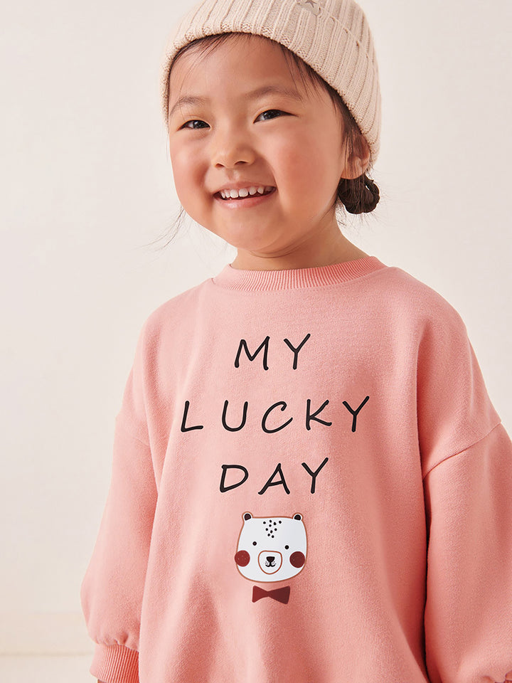 Girls Printed Pure Cotton Top With Leggings