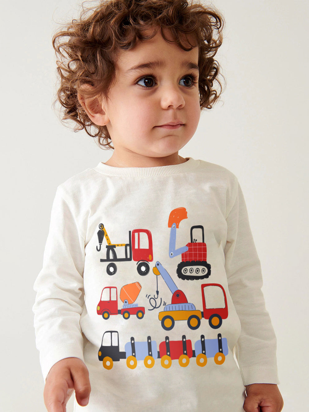 Boys Printed Round Neck Long Sleeves Pure Cotton T-Shirt With Jogger