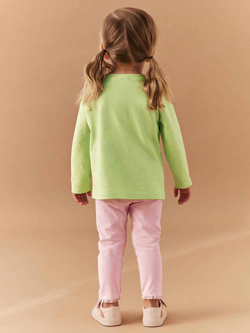 Girls Printed Round Neck Long Sleeves Pure Cotton T-Shirt & Leggings