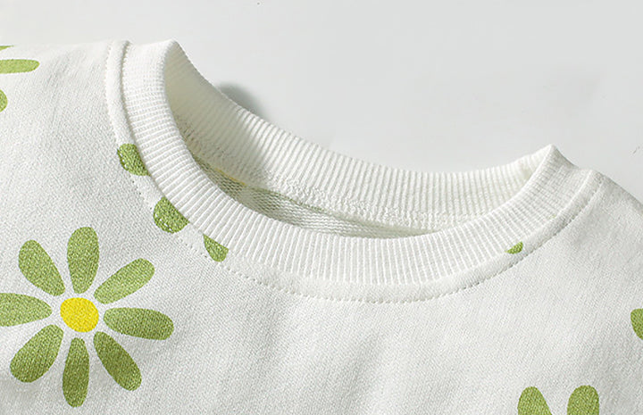 Girls Printed Pure Cotton Top with Leggings