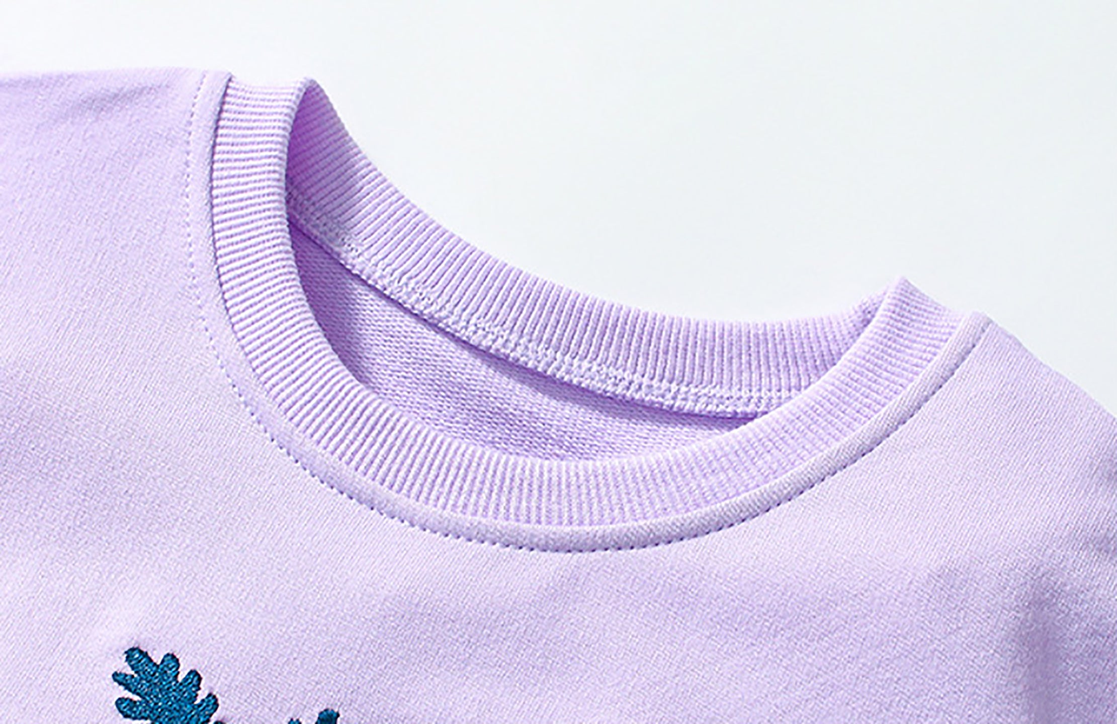 Girls Purple & Blue Printed Pure Cotton Top with Leggings
