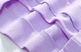 Girls Purple & Blue Printed Pure Cotton Top with Leggings