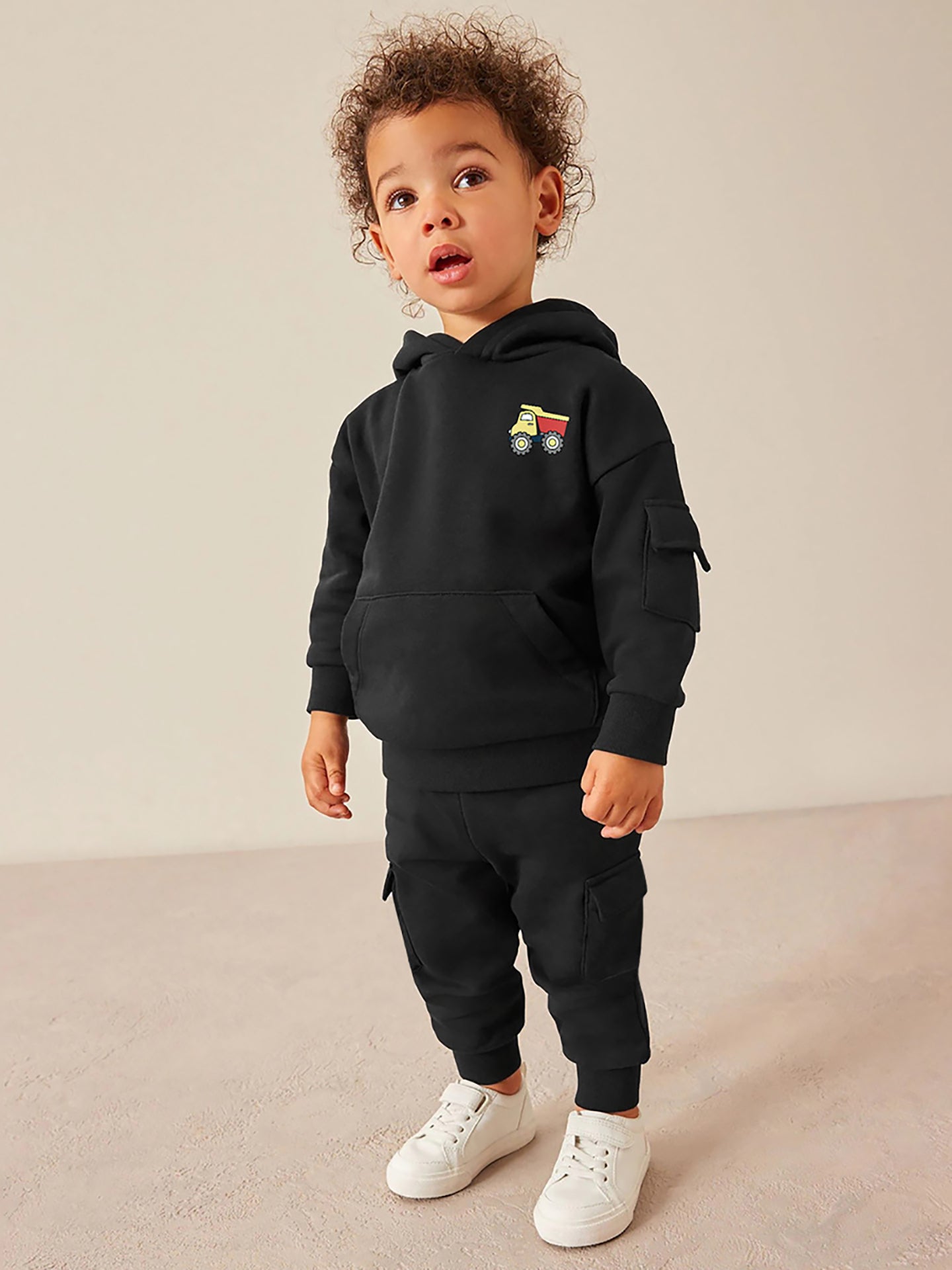 Boys Printed Hooded Long Sleeves Pure Cotton Sweatshirt With Joggers