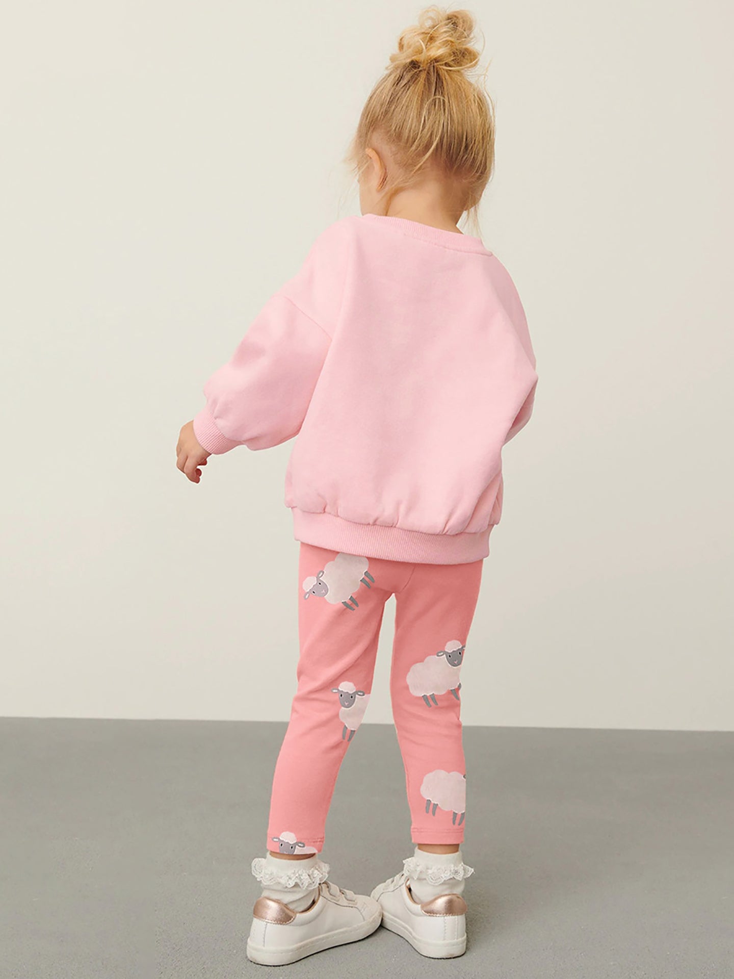 Girls Printed Round Neck Long Sleeves Pure Cotton T-Shirt & Leggings