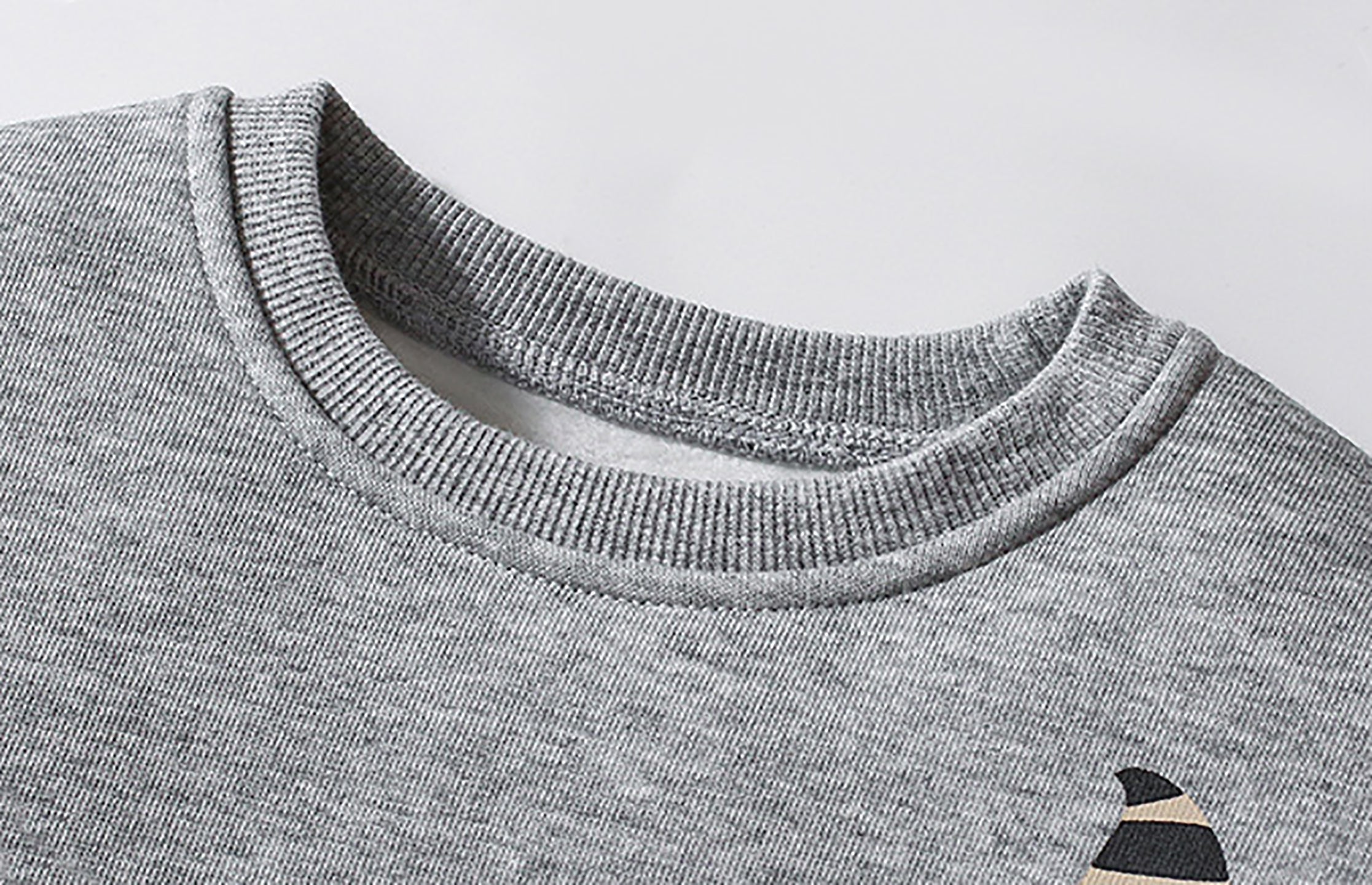 Girls Grey & Off White Printed Pure Cotton Sweatshirt with Leggings