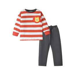 Boys Striped Pure Cotton Top with Pyjamas
