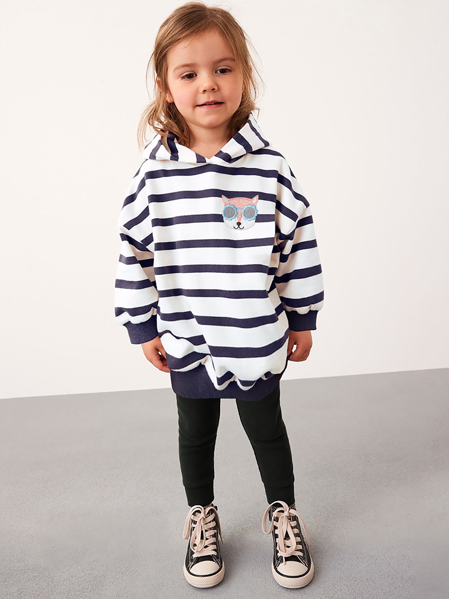Girls Striped Pure Cotton Top with Pyjama
