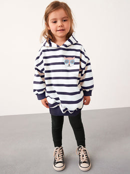 Girls Striped Pure Cotton Top with Pyjama