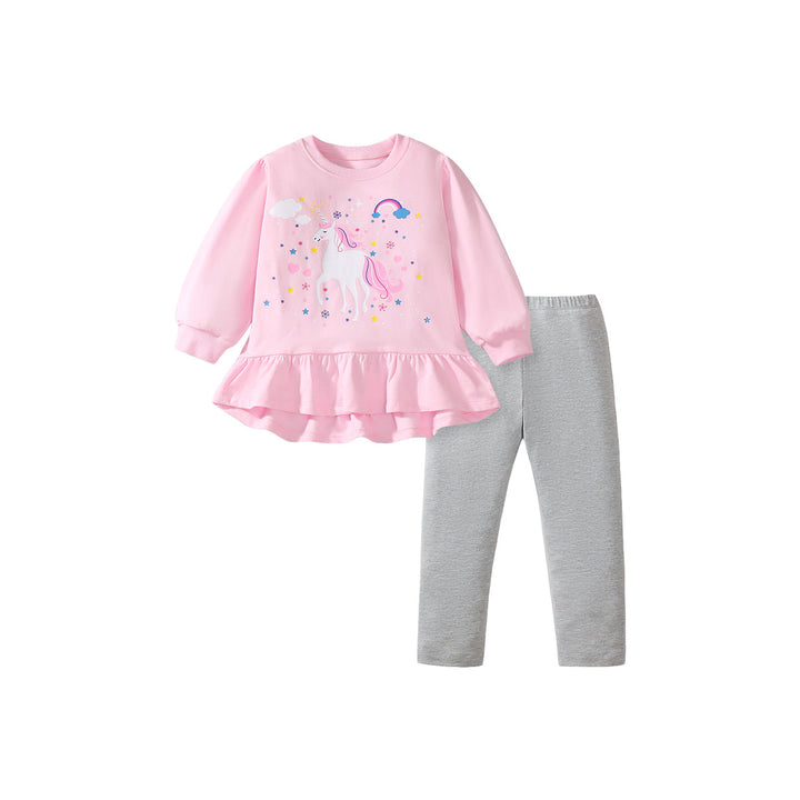 Girls Printed Top with Leggings