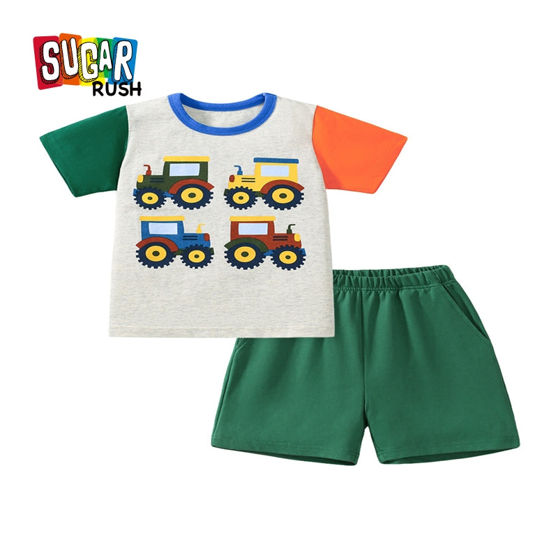 Boys Printed Pure Cotton T-shirt with Shorts