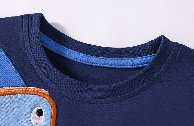 Boys Embroidered Short Sleeves T-shirt With Shorts