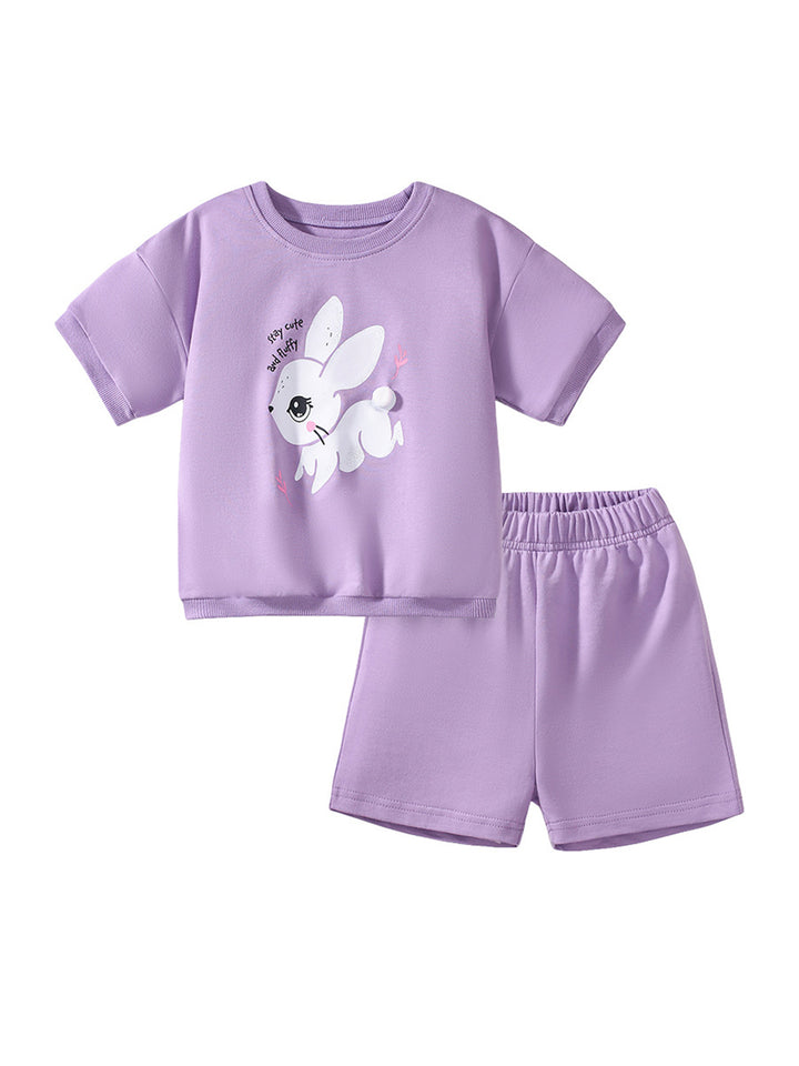 Girls Printed T-shirt With Shorts
