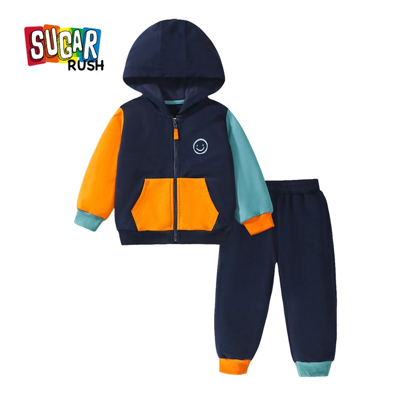 Boys Colourblocked Pure Cotton Sweatshirt With Pyjamas