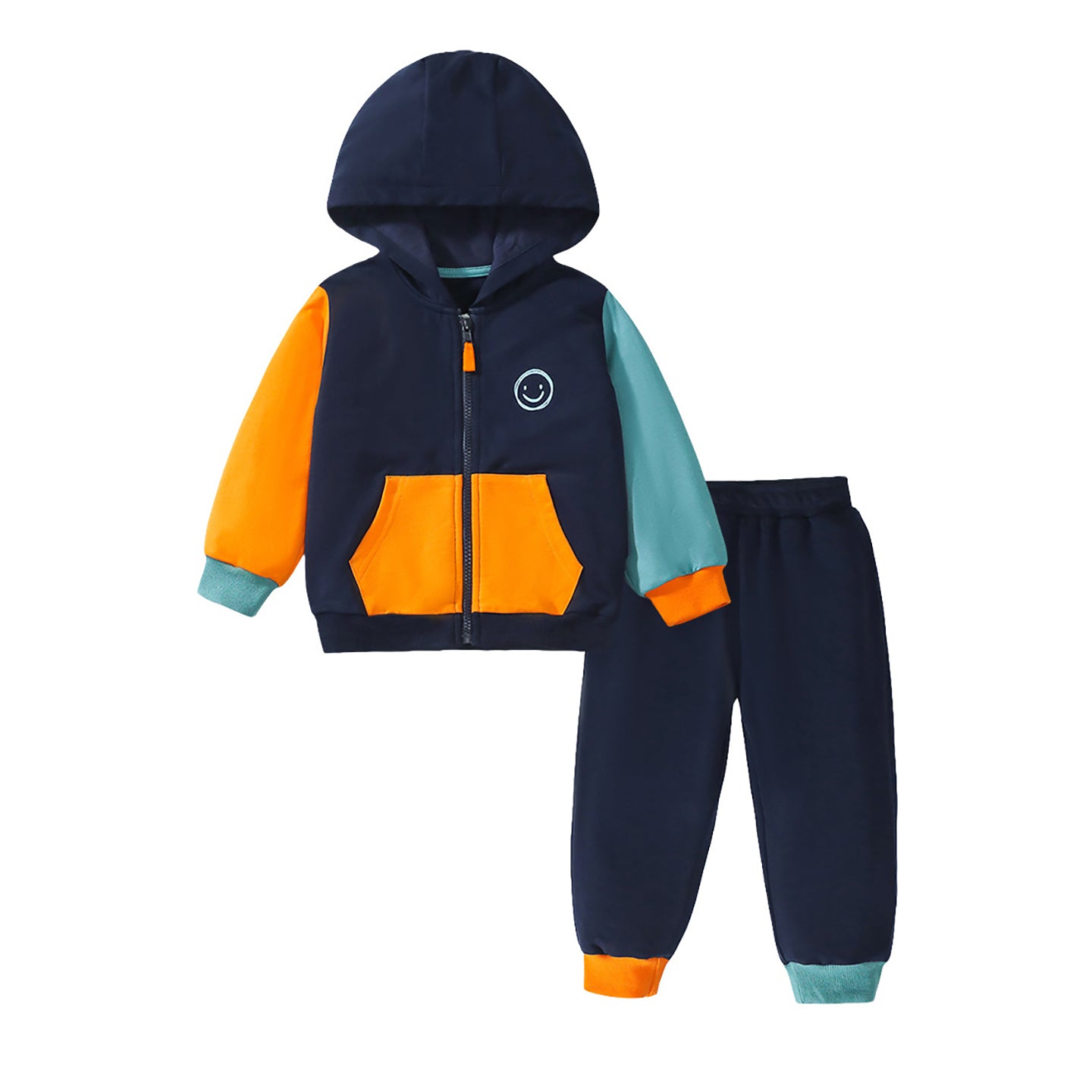 Boys Colourblocked Pure Cotton Sweatshirt With Pyjamas