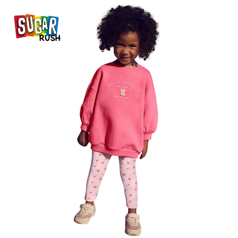 Girls Printed Sweatshirt with Leggings